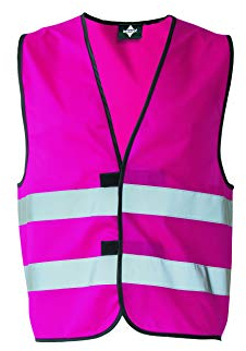 KORNTEX Warnweste mit Klettverschluss Dortmund - Sicherheitsweste Pannenweste – EN 17353 zertifiziert, 360° Reflexstreifen, XL, magenta, stark reflektierend für beste Sichtbarkeit, Unisex