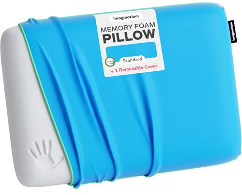 Imaginarium Memory Foam Pillow for Bed - 16 x 24 Standard – Fun Decorative Colorful Pillow for Sleeping - Back, Stomach & Side Sleepers – Includes Cooling Cover (Cosmic Blue)