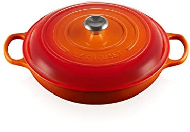 Le Creuset Cacerola Signature de hierro fundido esmaltado, 5 cuartos de galón, llama