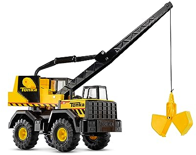 Steel Classic Riesenkran, Tonka,, Konstruktionsspielzeug für Jungen und Mädchen, Spielzeugfahrzeug für kreatives Spiel, gelb-schwarz, Geschenk für Jungen und Mädchen ab 3 Jahren