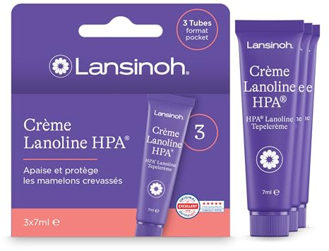 Lansinoh Crème lanoline HPA 3x7 ml Soin mamelons Allaitement Format voyage