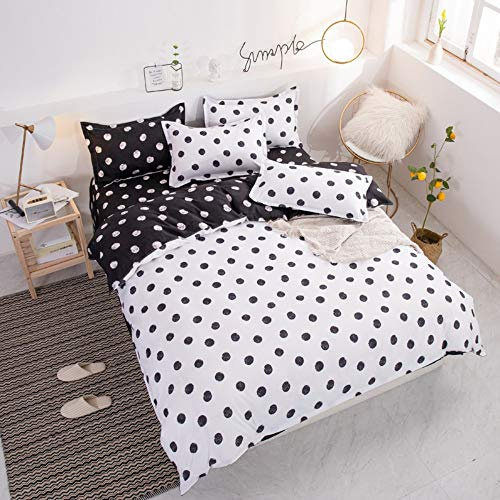 Feelyou Polka Dots Bedding Set for Kids Boys Girls Teens Black and White Polka Dots Comforter Cover Geometrics Duvet Cover Set Reversible Room Decor Simple Modern Bedspread Queen Size (No Comforter)