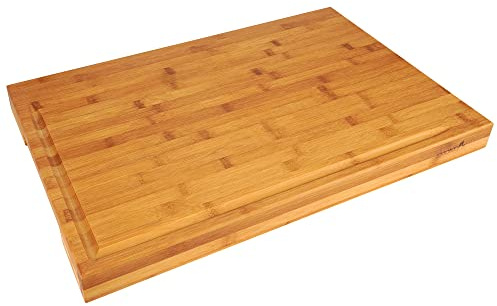 smokemax® Bambus Cutting Block Schneidebrett, Servierbrett (ca. 60 x 40 x 5 cm)