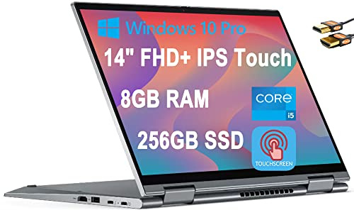 Lenovo ThinkPad X1 Yoga Gen 6 2-in-1 Laptop 14 FHD+ IPS Touchscreen (400 nits) 11th Gen Intel Quad-Core i5-1135G7 (Beats i7-10510U) 8GB RAM 256GB SSD Fingerprint Garaged Pen Win10 Pro + HDMI Cable