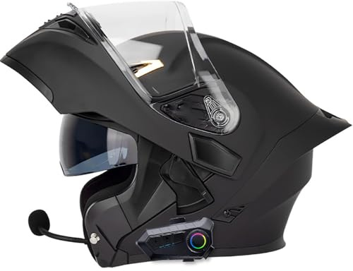 Built In Bluetooth Motorcycle Helmet Automatic Intercom Flip-up Motorcycle Modular Helmet Anti-fog Dual Visor Casco para Motocicleta Bluetooth Bilt Helmet DOT ECE Approved