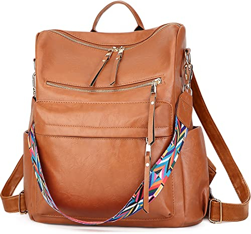 UBaymax Damen Rucksack Klein PU Leder, Elegant Lederrucksack Cityrucksack Damen, Leder damenrucksack Wasserdicht Rucksäcke damen Tagesrucksack, mittelgroß Rucksack Tasche Backpack Women