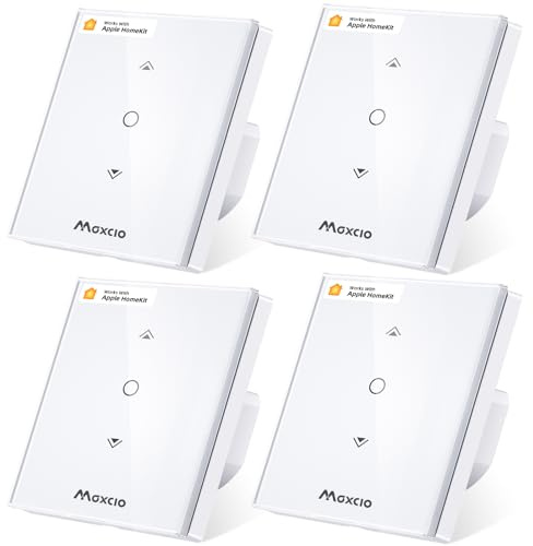 Homekit Wlan Rolladenschalter, Maxcio Smart Jalousieschalter mit Timer/Steuerbare LED, Kompatibel mit Siri, Amazon Alexa, Google
