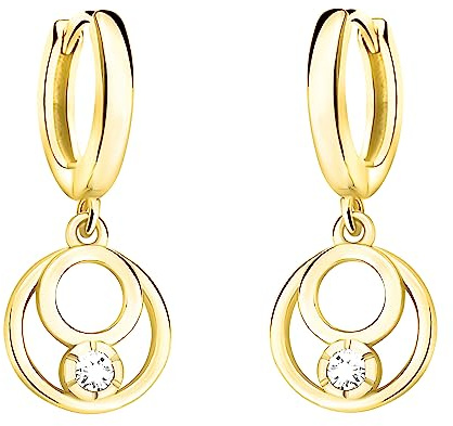 SOFIA MILANI - Damen Ohrringe 925 Silber - mit Zirkonia Steinen - Doppelter Kreis Ohrhänger
