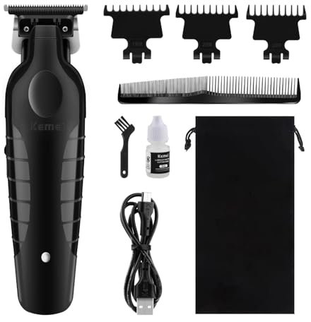 KEMEI 2299 Trimmer, Cortapelos Profesional Para Hombres, Cortadora de Peluquería, Máquina de Corte de Pelo Inalámbrica Eléctrica, Cortadora de Pelo Recargable Con Hoja en T Para Familia y Barberos