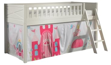 möbelando Spielbett >Scott< in Weiß Textilset Princess - 207,6x114x134,7 (BxHxT)