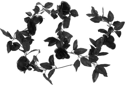 TOPBATHY Blumengirlande Halloween künstliche Rosengirlande Vintage-Dekor kunstpflanze Rosenblumengirlande gefälschte Reben mit Rosenblüten Haushalt Schwarze Rose Zubehör Rattan Rosenblätter