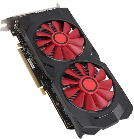Tosuny Tarjeta Gráfica RX580, Tarjeta Gráfica para Juegos PCIE 2.0 de 8GB GDDR5 256Bits 1380/7000MHz, Tarjeta de Vídeo para PC con Ventilador Dual, Apoyo DirectX 11, para Oficina y Juegos