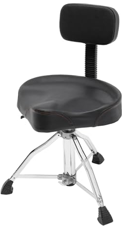 HINOPY - Rollhocker mit Lehne, Arbeitshocker Höhenverstellbar 45-60cm | Bürohocker mit 360° Drehbar Bürohocker für Büros, Arbeitszimmer, Schlafzimmer usw (Schwarz)