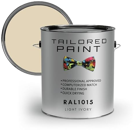 Tailored Paint uPVC Window & Door 1K Paint Brush or Spray On - Matt Finish - RAL1015, Light Ivory - 250ml Tin