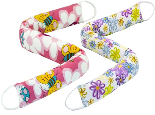 SANFERGE Weighted Door Draft Stopper, 2 Pack 36 Inch Under Door Blocker, Bottom of Door Window Air Noise Light Gap Filler, Saving Energy Cartoon Print Canvas Cotton 2.2Lb