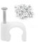 100 Stück Kabelschellen Nagelschellen Kabelclips - Haftclips mit Eingestecktem Nagel, Kabelschellen zum Schrauben, Cable Clips Kabelhalter für Netzwerkkabel (8mm, Weiß)