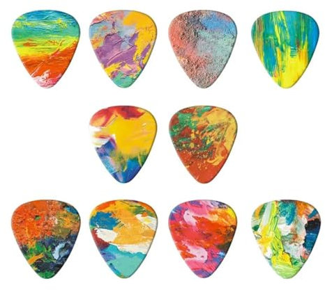 EOYVAIL Plektren & Plektrenhalter，Gitarrenplektren, Akustikgitarrenplektren, Ukulelenzubehör, E-Gitarrenplektren, Dicke 1,0 mm (10 Stück)
