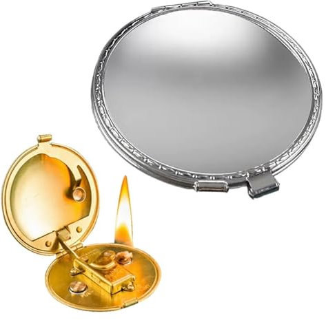 Rundes Mini-Petroleumfeuerzeug aus Metall im Vintage-Stil mit automatischer Zündung, kompaktes, nachfüllbares Feuerzeugbenzin, Feuerzeug mit antikem Kupferdocht aus Metall, Geschenke für Männer und Fr