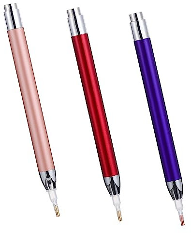ULDIGI 3stücke Strass Zeigestift Bohrer Stifte Led Leuchtstift Für Kreuzstich DIY Bastelset Tragbar Einfach Zu Bedienen