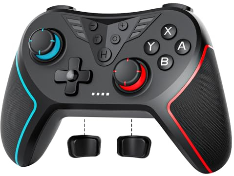 LATEC Controller for Switch, Wireless Controller for Switch OLED/Switch Lite with Hall Joystick, Programmable Buttons, 6-Axis Gyro, Double Shock and Turbo Function
