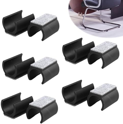 10 Stück Stuhlgleiter Freischwinger mit Filz, Möbelgleiter Filzgleiter für Schwingstühle Durchmesser 24-25 mm, für Freischwinger Stühle Schützen Sie Fliesenböden Holzböden und Reduzieren Sie Lärm