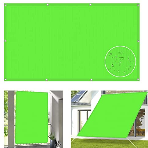 Pare-soleil d'extérieur rectangulaire 3 x 10 m - Bloque 95 % des UV - Résistant à l'eau - Avec corde gratuite - Pour jardin, cour, piscine, terrasse, balcon - Vert