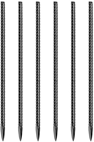 16 Inch Rebar Stakes,6 Packs Heavy Duty Metal I Hook Garden Ground Stakes for Camping Tent Canopy or Supporting for Garden Landscapes Fences Stakes (I Shape-Black, I-16 x3/8-6pcs)