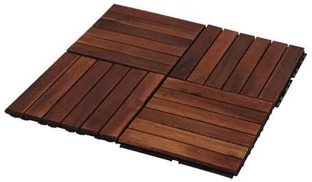 12 x12 Wood Plastic Floor Tiles 20 Pieces/Pack -2880 Square inches Laying Area high-Density wear-Resistant Indoor and Outdoor Universal use