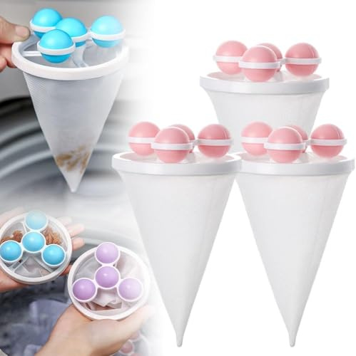 2025 New Washing Machine Lint Catcher, Pet Hair Remover Washing Machine, Pet Hair Remover, Reusable Pet Fur Catcher Floating Hair Filtering Mesh Removal for Laundry (Pink)