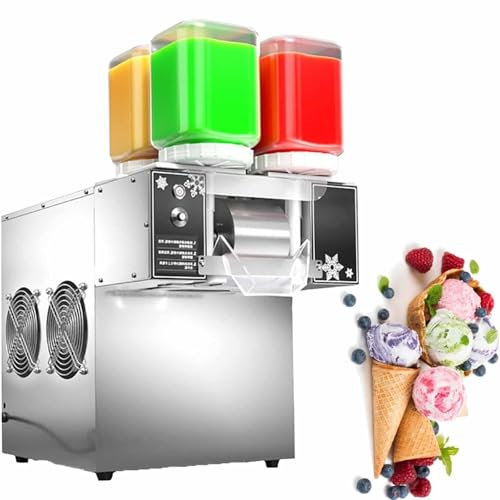 Macchina per Ghiaccio a Fiocco Di Neve,Raffreddamento Rapido Acciaio Inossidabile,Tritaghiaccio a Fiocco Di Neve con 4 Secchi,Per Casa,Feste,Food Truck,Ristoranti,Bar,Ecc,750W