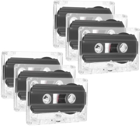 NUOBESTY 6 Pièces Cassettes Audio Pack de Cassettes Enregistrables avec Boîte Transparente Compatible Nombreux Enregistreurs