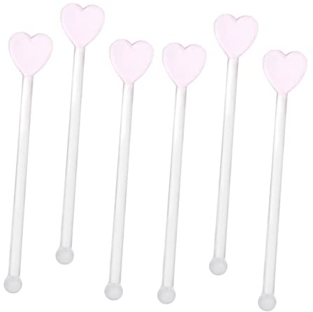 Mikinona Coffee Mixing Stick Wine Swizzle Sticks 6Pcs Glass Stirring Rods Multi-Function Practical Decorative Cocktail Wine Stirrers for Bar Home Party Entertaining