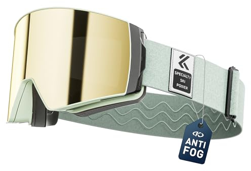 KAPVOE Skibrille Snowboard skibrillen magnetischen Linsen 100% UV400 Schutz Anti-Nebel für Damen Herren und Jugendliche kompatibel mit Helm ideal für Ski und Eisskaten