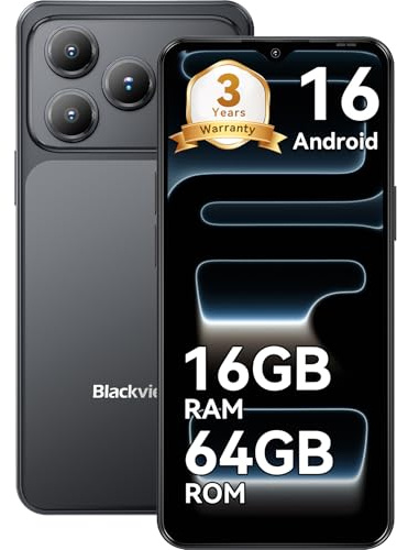 Blackview Wave 7C Telefono Movil Baratos Buenos Android 16, 16+64GB/2TB TF Celulares, 32MP+13MP, 6.56, Smartphone Libres Oferta 5000mAh/3.5mm/WiFi 5G/Face ID/3 Ranuras para SIM,3 Años de Garantía
