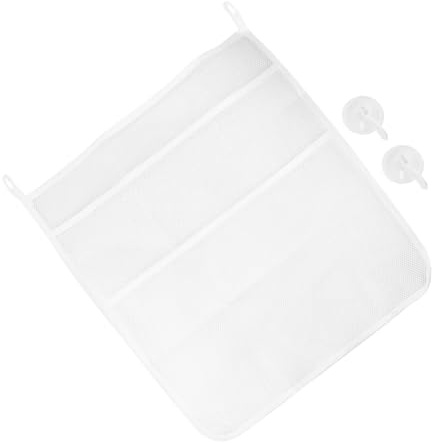 Milisten Borsa da Stoccaggio in Dacron Resistente ai Prodotti Chimici Organizzatore con Ventose Design a Rete con 4 Scomparti Pratici per Giocattoli da Bagno per Pannolini e Dentaruoli