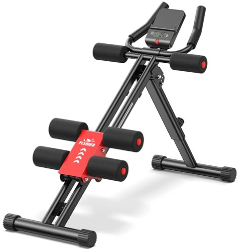 FLYBIRD Attrezzo per Addominali, Macchina Addominale Regolabile per Allenamento Corpo Intero Palestra Casa, Attrezzatura Forza Modellazione, Allenatore Vita Piegabile Adatto Principianti