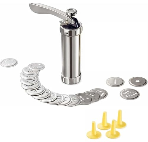 MSQUARE Biscuit Maker & Cookie Press, Easy to Assemble, Smooth Lever Action, Comfortable Grip, Effortless Control, Mess-Free Dough, Space-Saving, Perfect for Cookies, Biscuits, Cream Filling