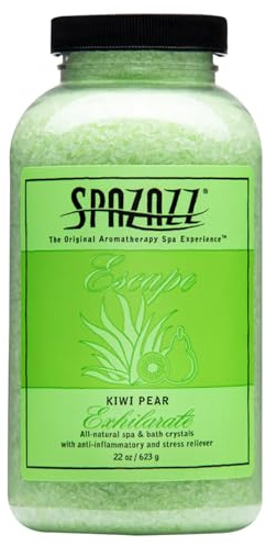 Spazzaz Hot Tub & Spa Bath Salt Aromatherapy Crystals. 22 oz Kiwi Pear Crystals and Bath Salts - Oil-Free & Safe for All Spas