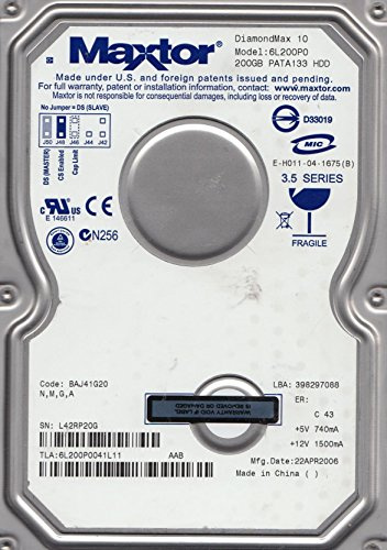 6L200P0, Code BAJ41G20, NMGA, Maxtor 200GB IDE 3.5 Hard Drive