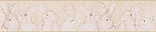 Livingwalls Bordüre Lovely Friends Kinderbordüre 5,00 m x 0,13 m beige creme rosa 303305