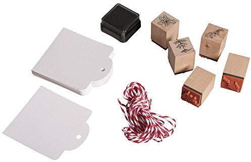 Rayher 68064000 Mini Holz Stempelset-Aromatische Kräuter, 5 St.2x2x2,5
