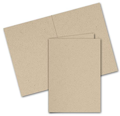 ARTOZ 25x Doppelkarten DIN B6 - Farbe: dessert (hellbraun cappuccino) - 12,0 x 16,9 cm - hochdoppelt - Serie Greenline