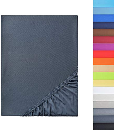 NatureMark - Mikrofaser SPANNBETTLAKEN zum Sparpreis! viele Größen und Farben Markenware (120x200 cm, anthrazit grau)