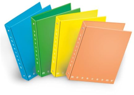 Pigna, Raccoglitore con anelli f.to A4 MONOCROMO Fluo, raccoglitori con anelli, colori fluorescenti, organizzazione Documenti, Formato 27x32 cm., 5 pezzi