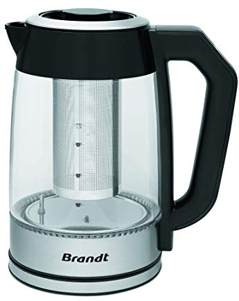 Brandt - TH1700EV - Théière bouilloire -1,7L - Bi-fonction théière et bouilloire - Température réglable sur la poignée - Noir