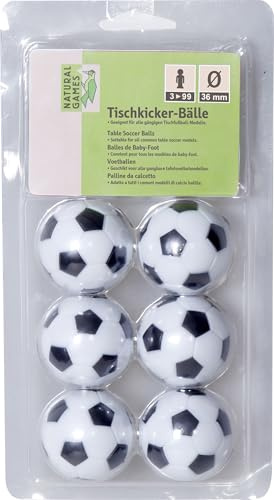 VEDES Großhandel GmbH - Ware NG Footballs for Kicker Pack of 6, Diameter 36 mm, Colourful