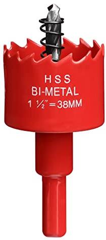 Lochsäge 38mm, M42 HSS Lochbohrer Set Bimetall mit Sechskant-Schaft und Zentrierenden Metallbohrern Bohrkronen Set für Metall,Eisen,Aluminium,Holz,Trockenbau, Kunststoff, Faserplatten/Rot