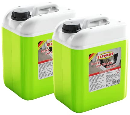 Element Kaminscheibenreiniger 2 x 5 L Kaminreiniger Ofenglas Reiniger Fettlöser Rußentferner