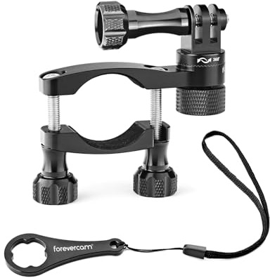 Forevercam 360°Rotation and Lock Any Direction Aluminum Bike Motorcycle Handlebars Mount Compatible for GoPro Hero 13 12 11 10 9 DJI AKASO Insta360 Action Camera