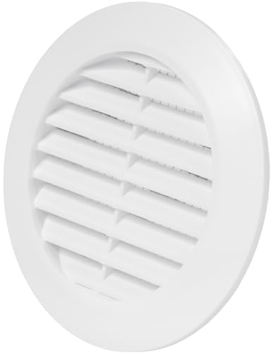 Vent Systems Rejilla de ventilación redonda blanca de 7,6 cm para puerta de armario, deflector de ventilación de plástico, cubiertas de ventilación direccionales, ventilación de soffit, ventilación de